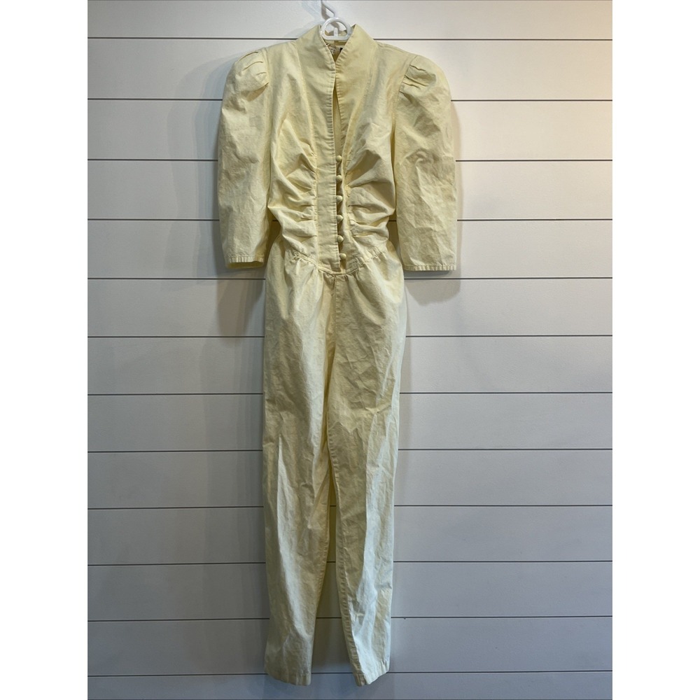 Vintage Chorus Line Jumpsuit Butter Yellow Single Stitch One Piece Sz 3